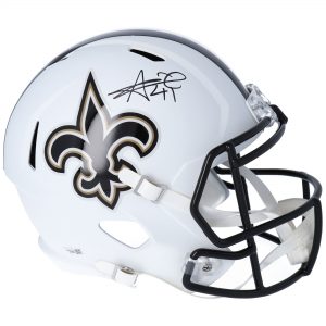 Alvin Kamara New Orleans Saints Autographed Riddell Flat White Alternate Revolution Speed Replica Helmet