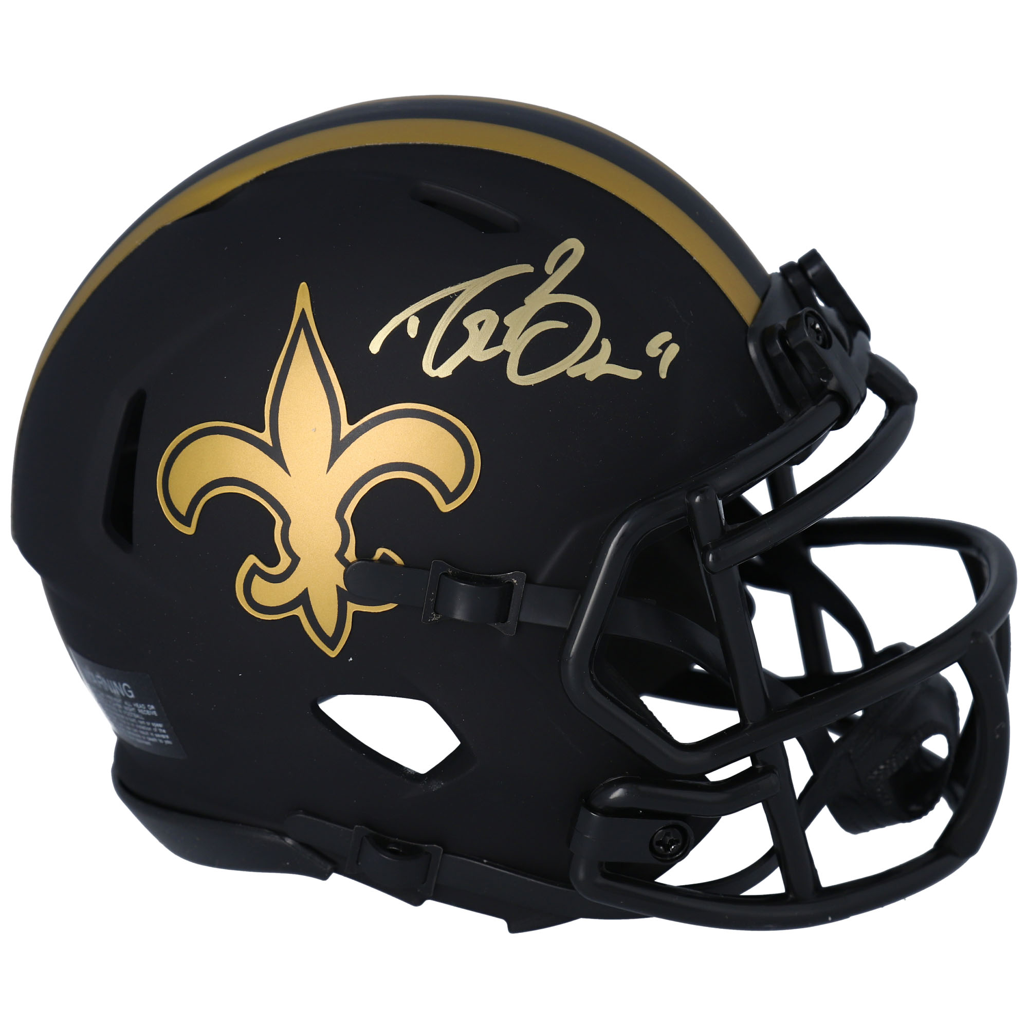 Drew Brees New Orleans Saints Autographed Riddell Eclipse Alternate Speed Mini Helmet New 7169