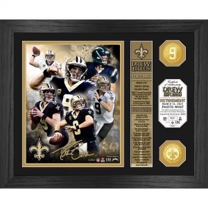 Drew Brees New Orleans Saints Highland Mint 13” x 16” Retirement Banner Photo Mint