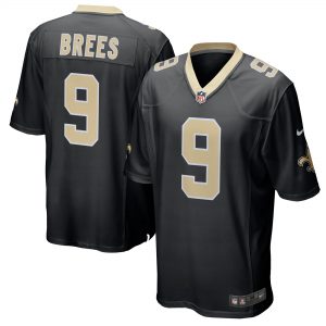 Men’s New Orleans Saints Drew Brees Nike Black Team Color Game Jersey