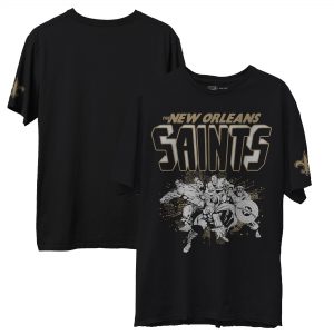 Men’s New Orleans Saints Junk Food Black Marvel T-Shirt