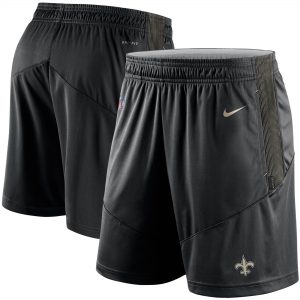 Men’s New Orleans Saints Nike Black Sideline Performance Knit Shorts