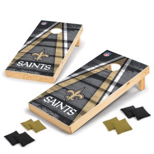 New Orleans Saints 2′ x 4′ Vintage Triangle Wood Tournament Cornhole Set