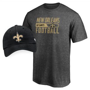 New Orleans Saints Fanatics Branded T-Shirt & Adjustable Hat Combo Set