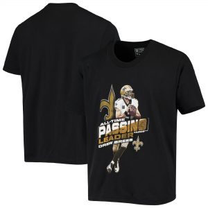 Youth New Orleans Saints Drew Brees Black All-Time Passing Yards Leader T-Shirt